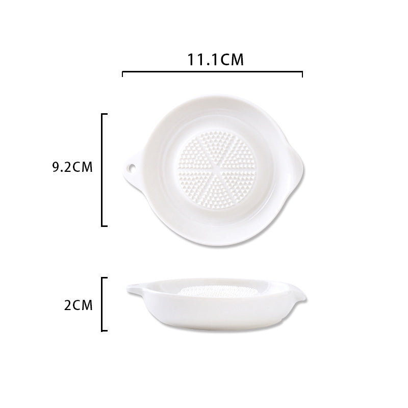 Ceramic Ginger Grater Tool Hand Grinder, Garlic Masher White Porcelain, Simple Style Carrot Ginger Grinding Kitchen Tool
