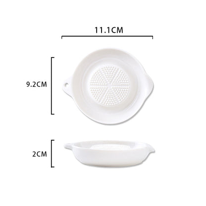 Ceramic Ginger Grater Tool Hand Grinder, Garlic Masher White Porcelain, Simple Style Carrot Ginger Grinding Kitchen Tool