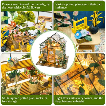 Enchanting DIY Flower House Miniature  Handmade 3D Puzzle Dollhouse Kit 3