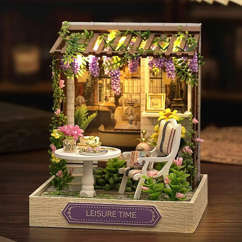 Enchanting DIY Flower House Miniature  Handmade 3D Puzzle Dollhouse Kit 9