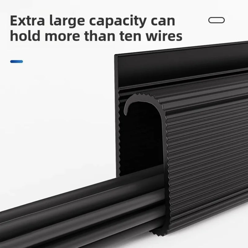 PVC Desk Cable Tray, Under Desk Cable Management, Wire Organizer Raceway & Cord Hider for Home Office