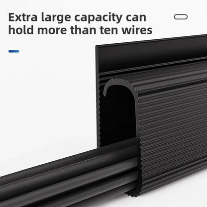 PVC Desk Cable Tray, Under Desk Cable Management, Wire Organizer Raceway & Cord Hider for Home Office