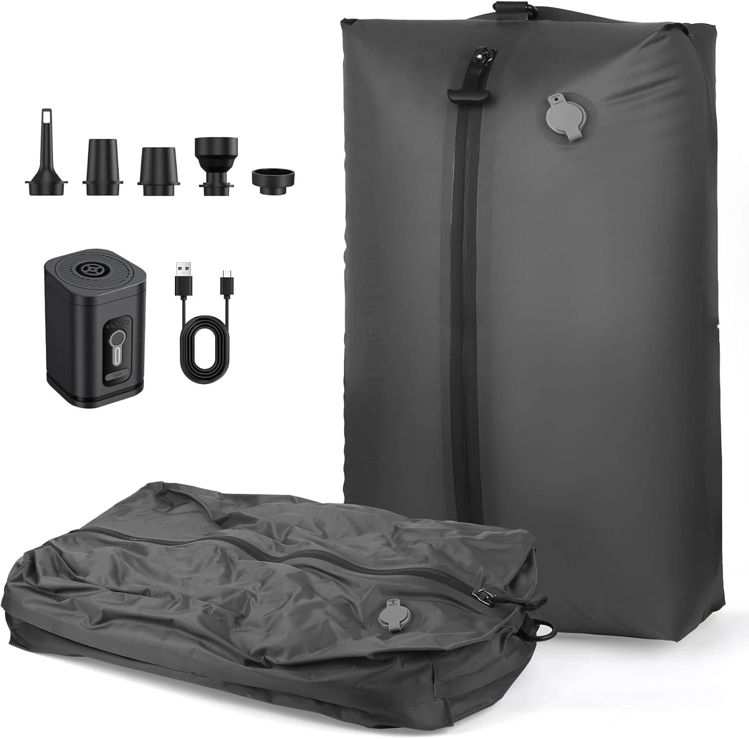 Travel Vacuum Compression Bag with Reusable Air Pump and Folding Storage Design