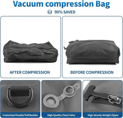 Travel Vacuum Compression Bag With Reusable Air Pump And Folding Storage Design 2