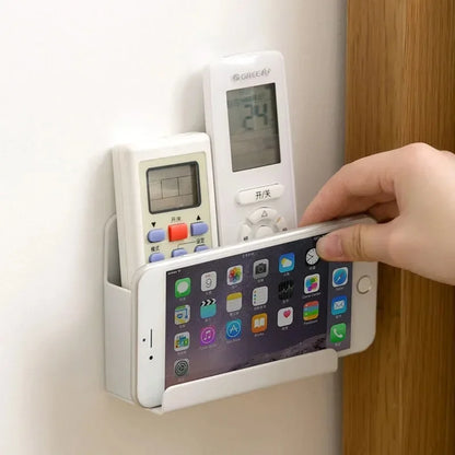 Multifunctional Punch Free Wall Mounted Storage Box, TV Air Conditioner Remote Control Organizer for Home, Office, Hotel