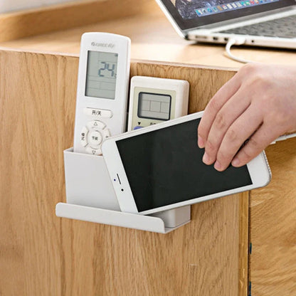 Multifunctional Punch Free Wall Mounted Storage Box, TV Air Conditioner Remote Control Organizer for Home, Office, Hotel