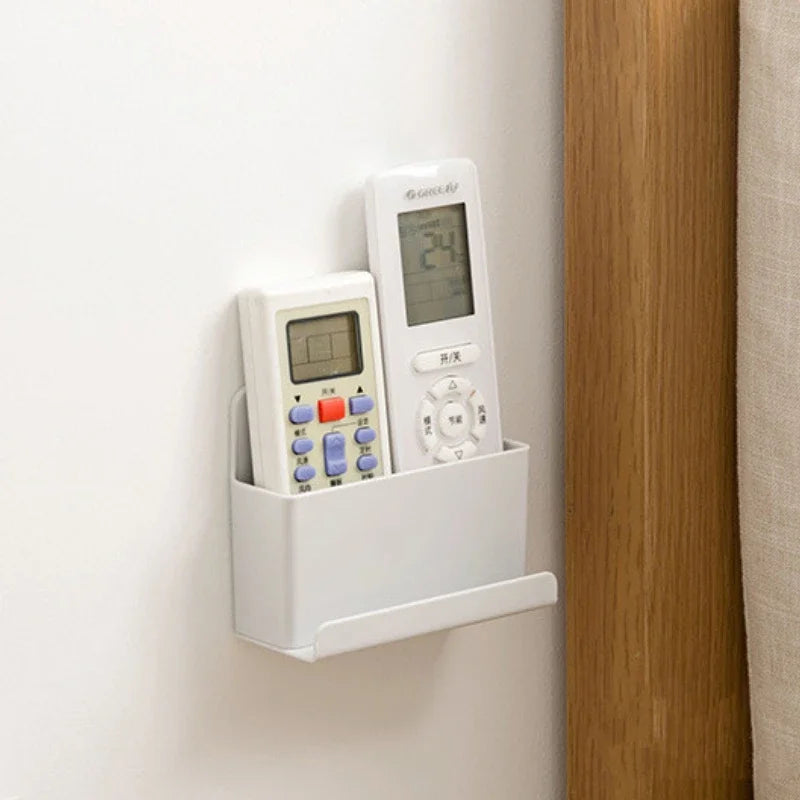 Multifunctional Punch Free Wall Mounted Storage Box, TV Air Conditioner Remote Control Organizer for Home, Office, Hotel