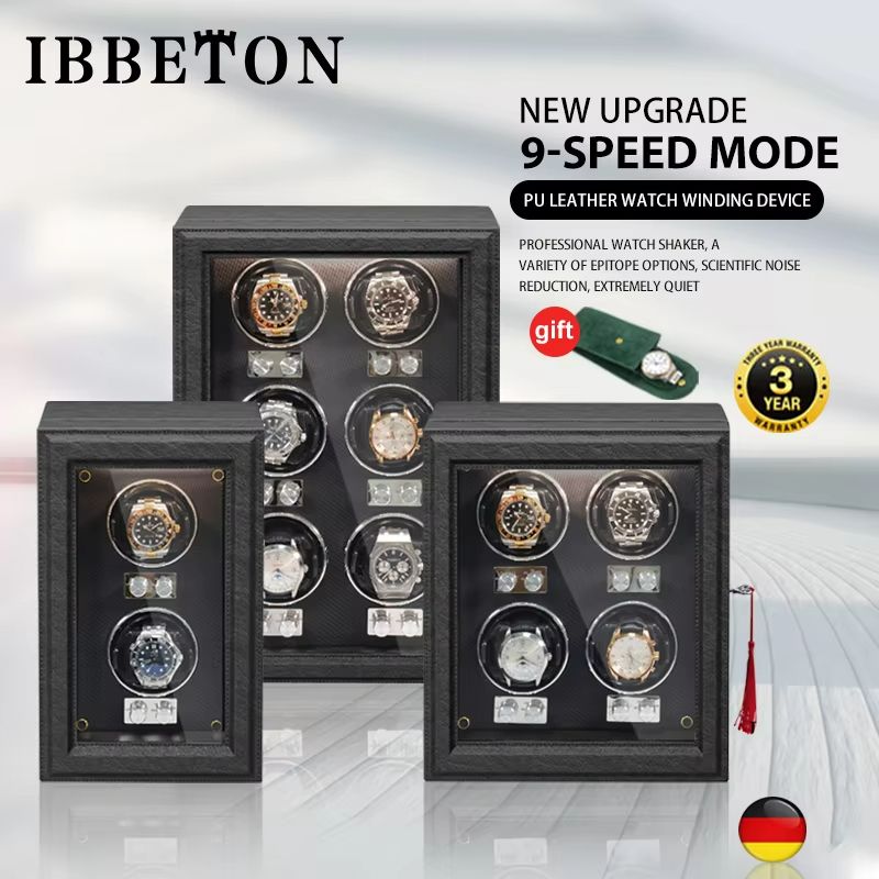 IBBETON EleganceWood Automatic Watch Winder  2 4 Or 6 Slots With Mabuchi Motor 2