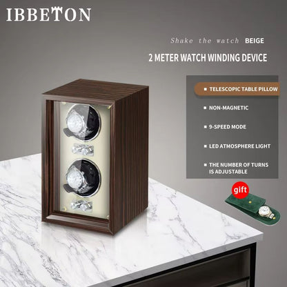 IBBETON EleganceWood Automatic Watch Winder  2 4 Or 6 Slots With Mabuchi Motor 9
