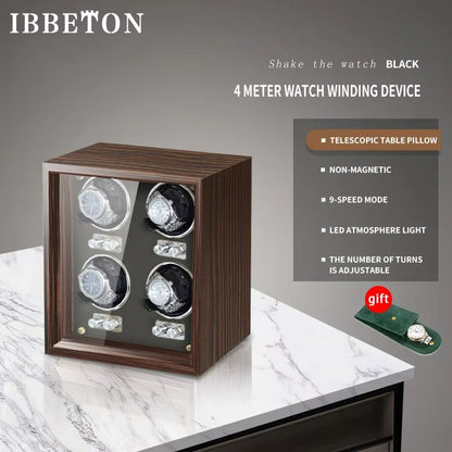 IBBETON EleganceWood Automatic Watch Winder  2 4 Or 6 Slots With Mabuchi Motor 10