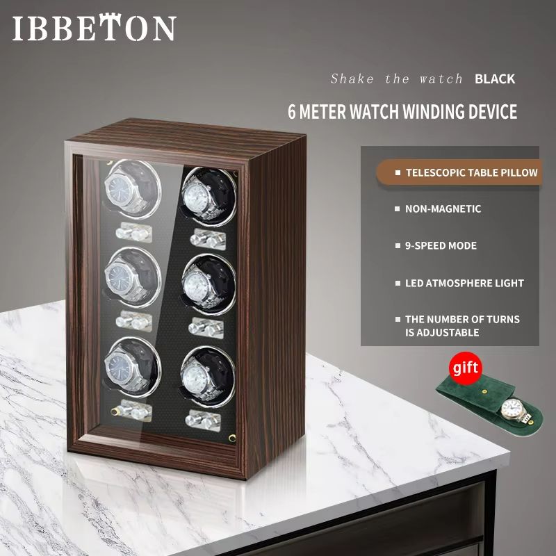 IBBETON EleganceWood Automatic Watch Winder  2 4 Or 6 Slots With Mabuchi Motor 12