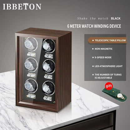 IBBETON EleganceWood Automatic Watch Winder  2 4 Or 6 Slots With Mabuchi Motor 12