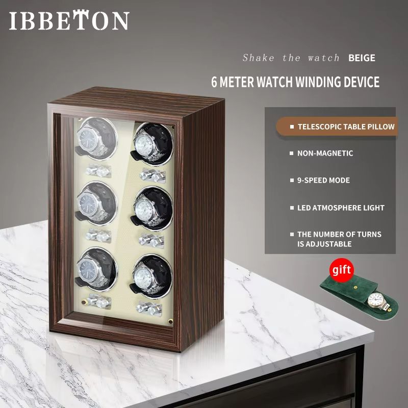 IBBETON EleganceWood Automatic Watch Winder  2 4 Or 6 Slots With Mabuchi Motor 13