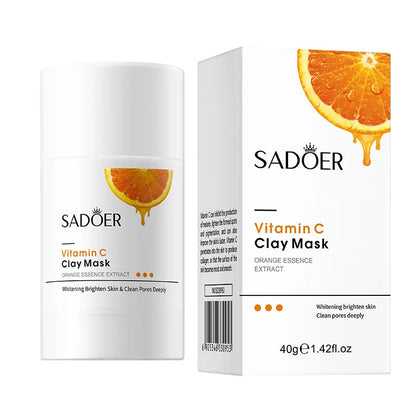 Vitamin C Solid, Moisturizing Clay Face Mask, Facial Mask Clay Mud Stick, Oil Control, Pore Cleaning, Remove Blackhead