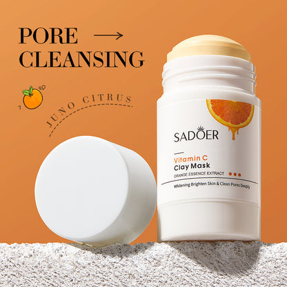 Vitamin C Solid, Moisturizing Clay Face Mask, Facial Mask Clay Mud Stick, Oil Control, Pore Cleaning, Remove Blackhead