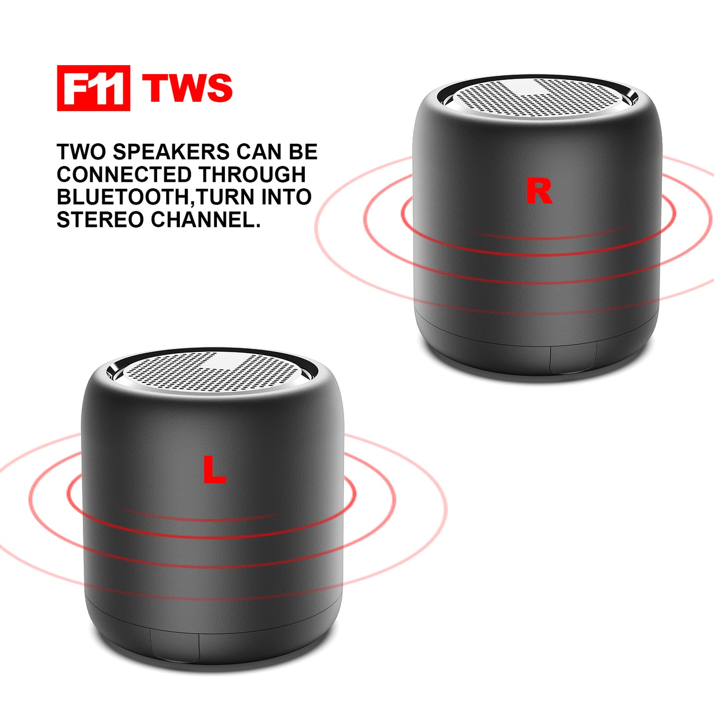 Mini Subwoofer Portable Speaker, New Wireless Music Player, Outdoor Camping Bluetooth Audio TWS, IPX4 Home Gift