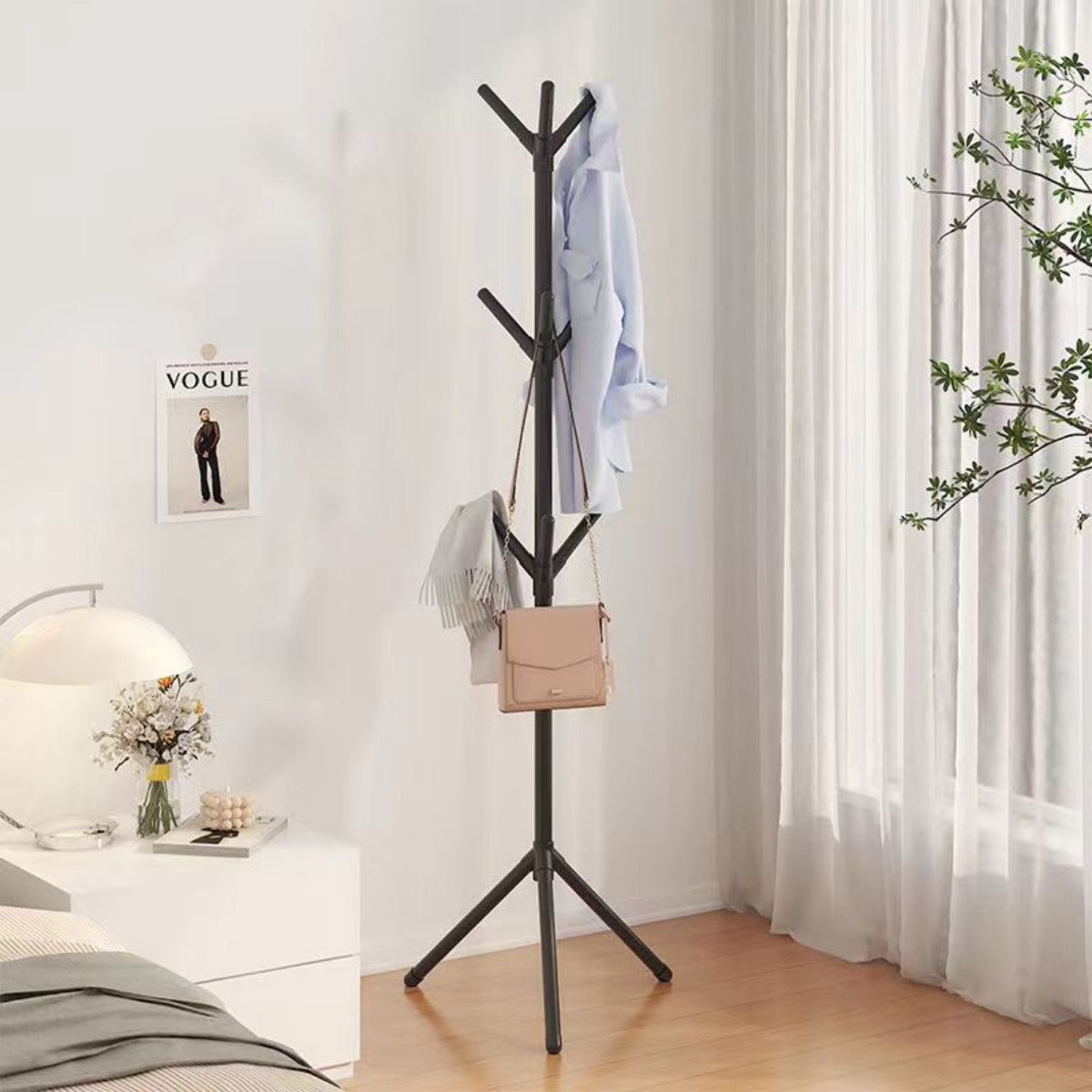 FloortoFloor Clothes And Hats Rack Vertical Tree Branch Coat Hook For Bedroom Hallway Hat Scarf Han 2