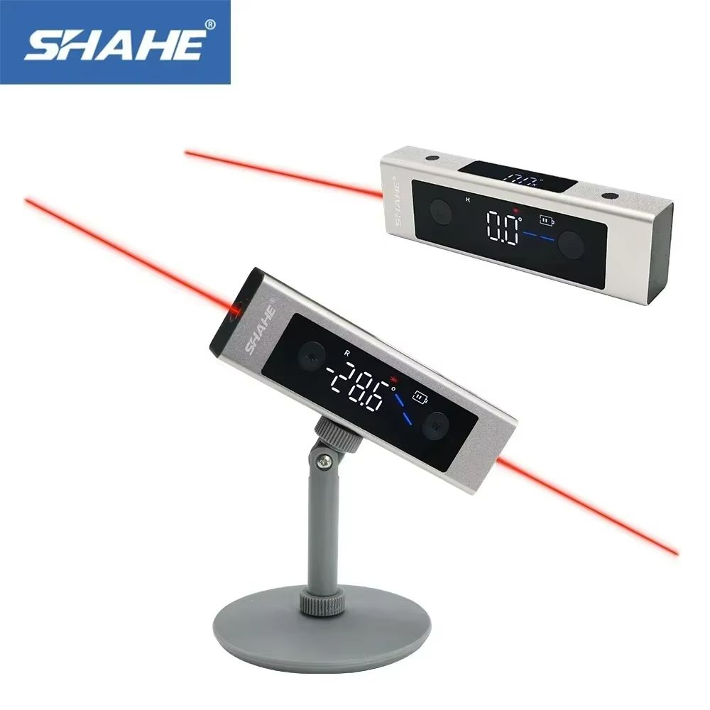 SHAHE Precision Laser Inclinometer and Digital Protractor with 2 in 1 Laser Level and Type C Charging