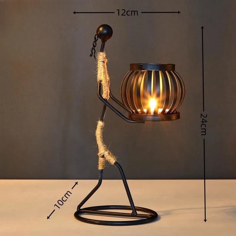 Nordic Metal Candlestick Sculpture Home Decor Figurine 4