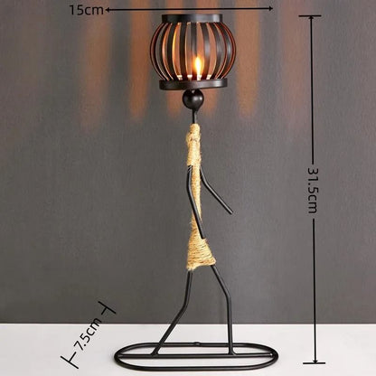 Nordic Metal Candlestick Sculpture Home Decor Figurine 6
