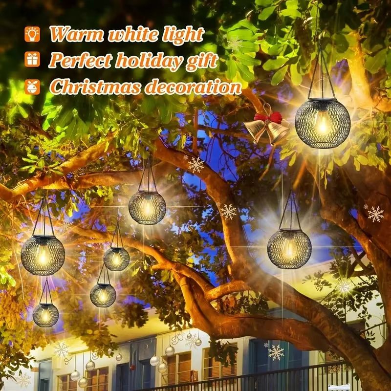 WarmGlow Ortiny Solar Lantern  Decorative Hanging Waterproof Outdoor Light 1