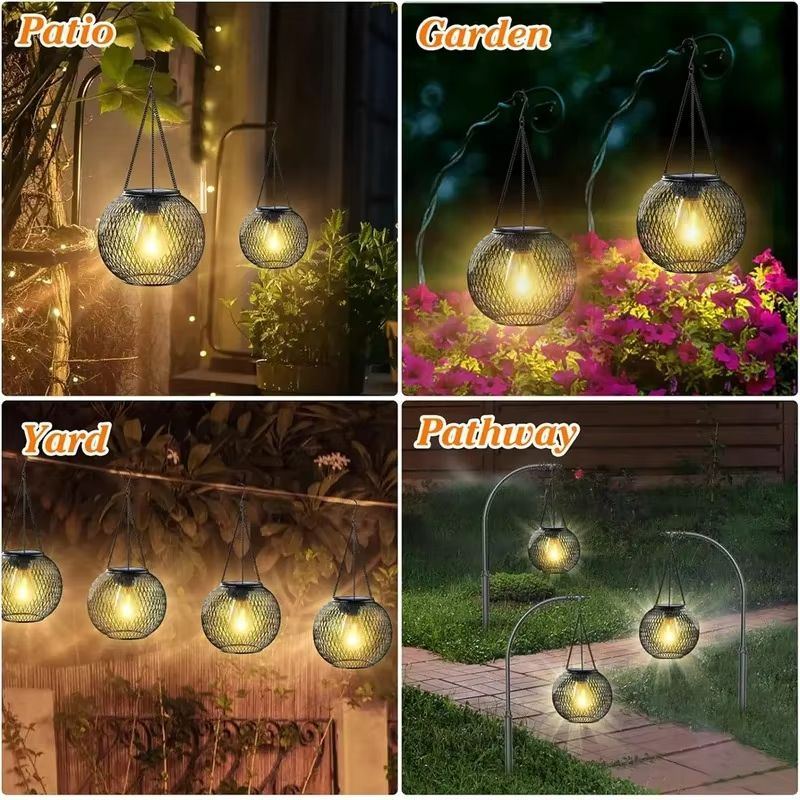 WarmGlow Ortiny Solar Lantern  Decorative Hanging Waterproof Outdoor Light 4