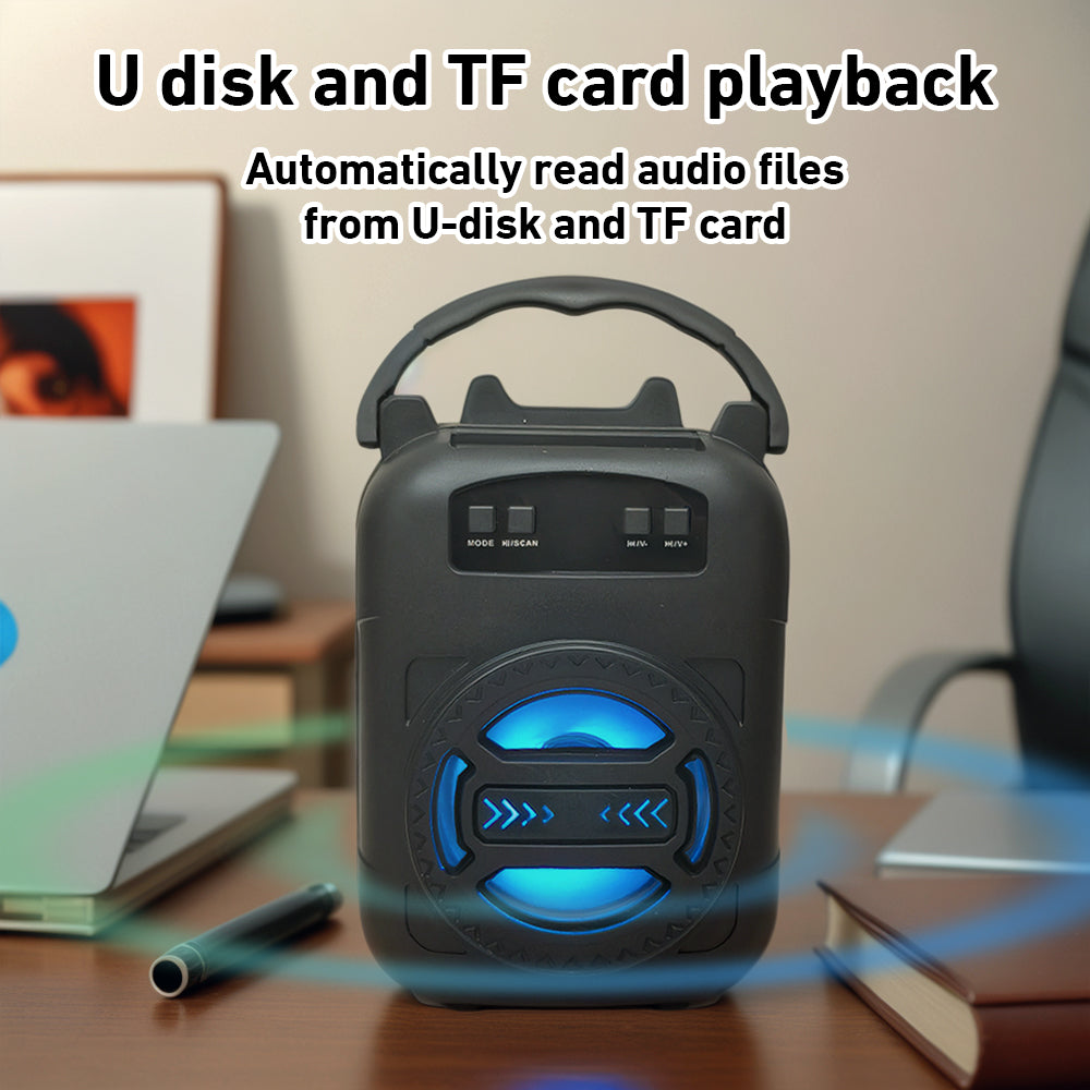 Portable Wireless Sound Box Subwoofers, New Bluetooth Speaker LED Light, Home Outdoor Square Dancing Speaker