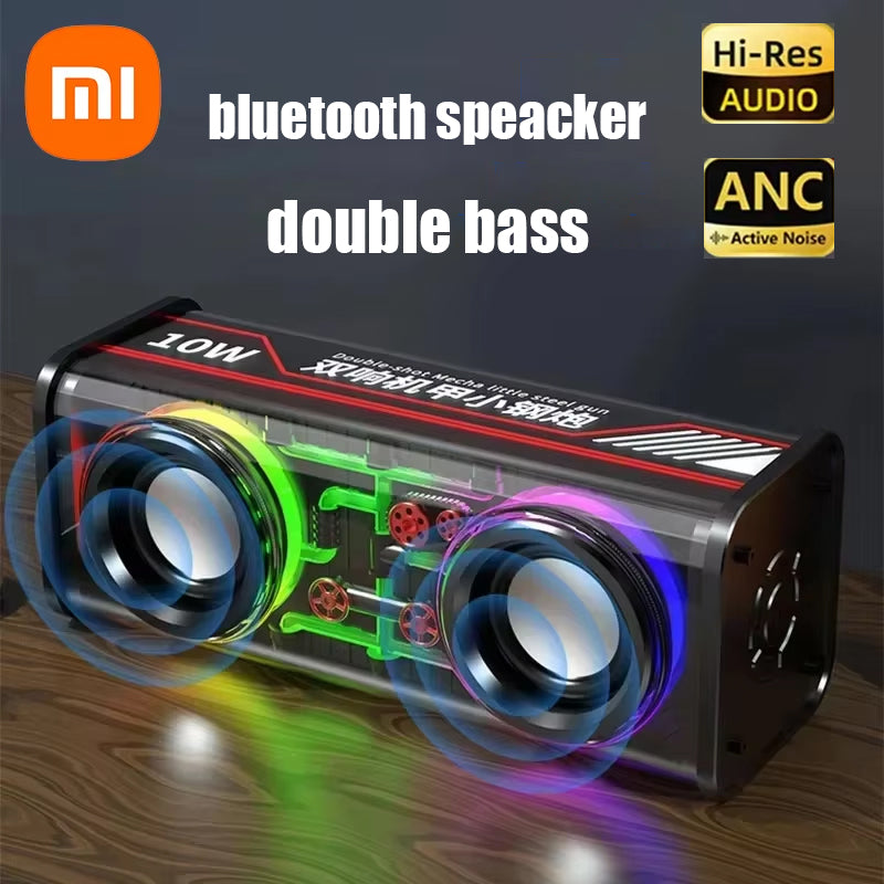 Xiaomi Bluetooth Speakers 5.3 V8 Mecha Subwoofer, RGB Stereo TWS Sound System, Mini Wireless Loudspeaker for Party