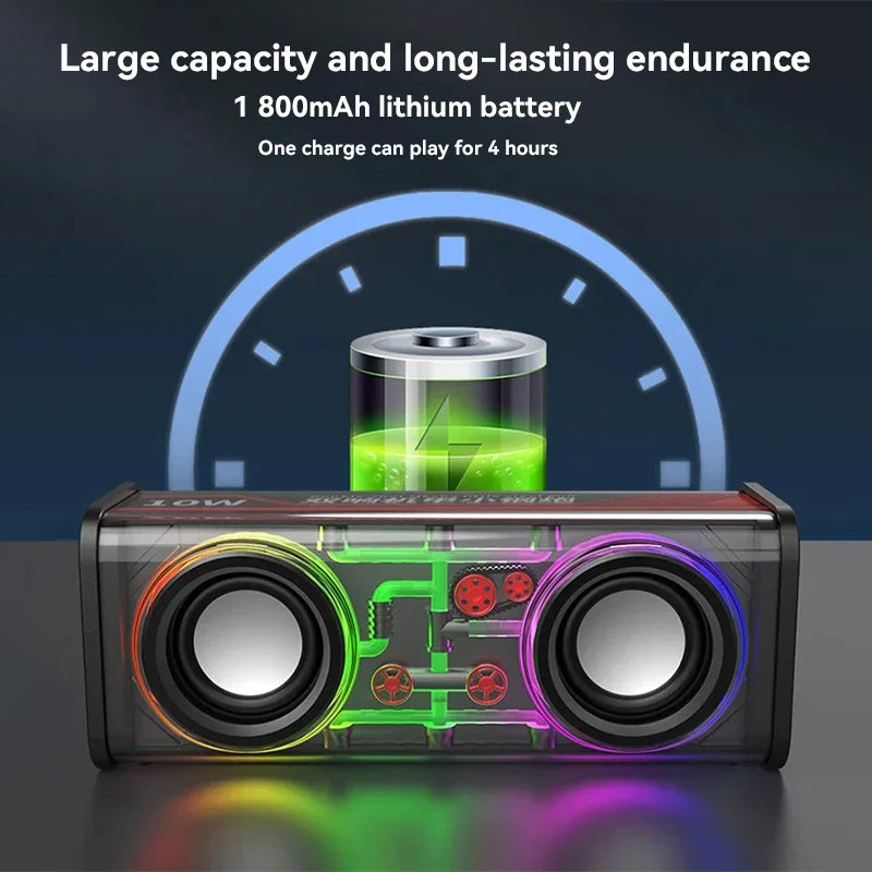 Xiaomi Bluetooth Speakers 5.3 V8 Mecha Subwoofer, RGB Stereo TWS Sound System, Mini Wireless Loudspeaker for Party