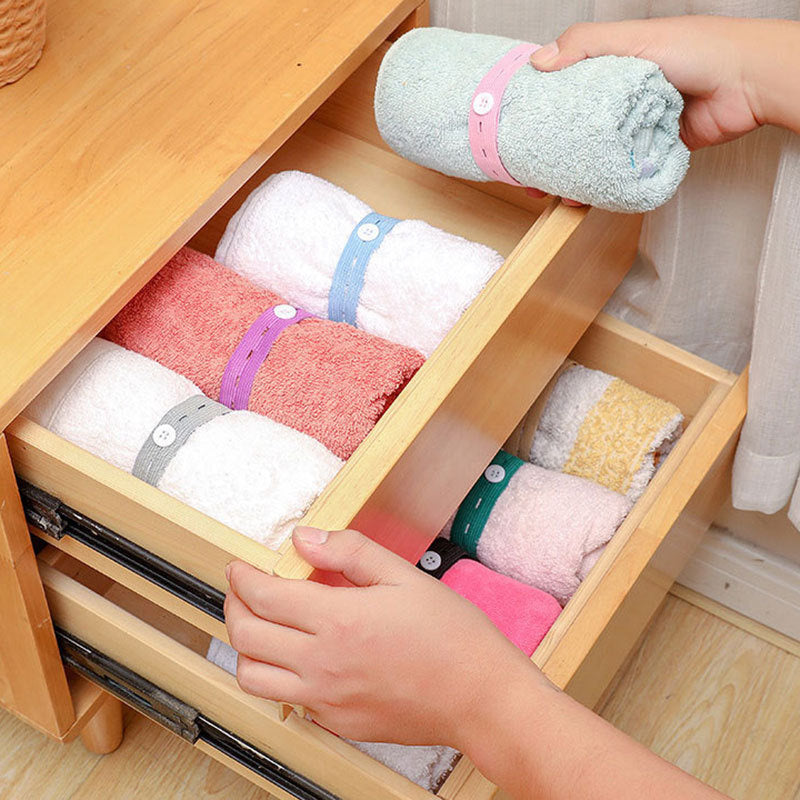 10-50pcs Elastic Bands with Button Hole, Nylon Webbing for DIY Craft, Sewing, Garment Trousers Storage Organizers