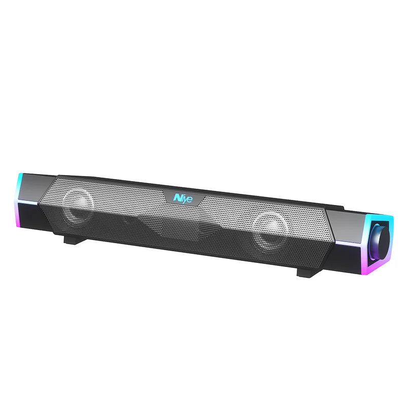Cinema Level Heavy Bass 4D Wired Computer Speakers, Bluetooth Surround Sound System, RGB Gaming Speaker Setup