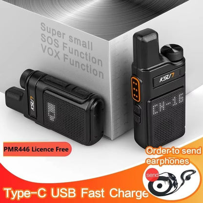Compact Long-Range Walkie Talkies – KSUT PMR446 Portable Two-Way Radios for Outdoor & Emergency Use