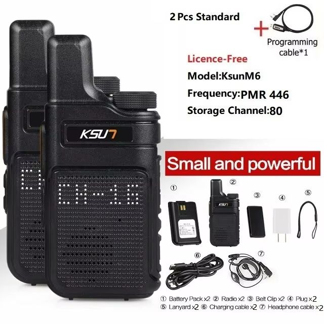 Compact LongRange Walkie Talkies  KSUT PMR446 Portable TwoWay Radios For Outdoor  Emergency Use 9
