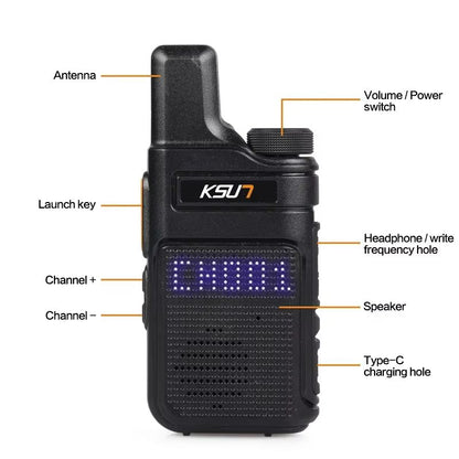 Compact LongRange Walkie Talkies  KSUT PMR446 Portable TwoWay Radios For Outdoor  Emergency Use 1