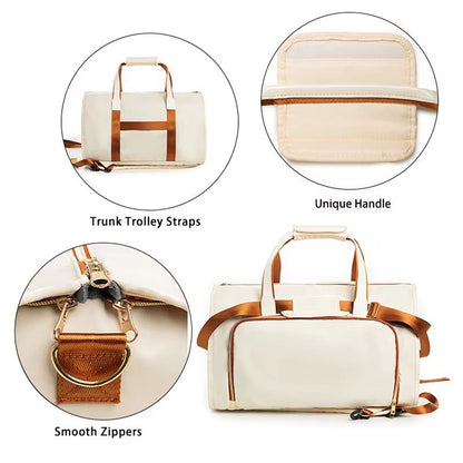 Foldable Large Capacity Travel Duffel Bag Expandable Garment Shoulder Backpack 3