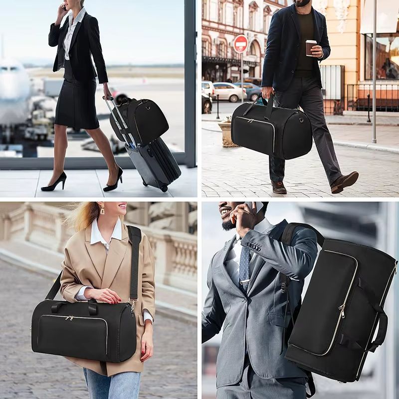 Foldable Large Capacity Travel Duffel Bag Expandable Garment Shoulder Backpack 5