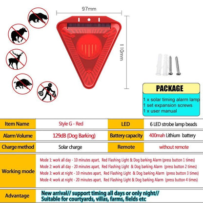 Solar Motion Sensor Alarm Light Outdoor Security Strobe 9