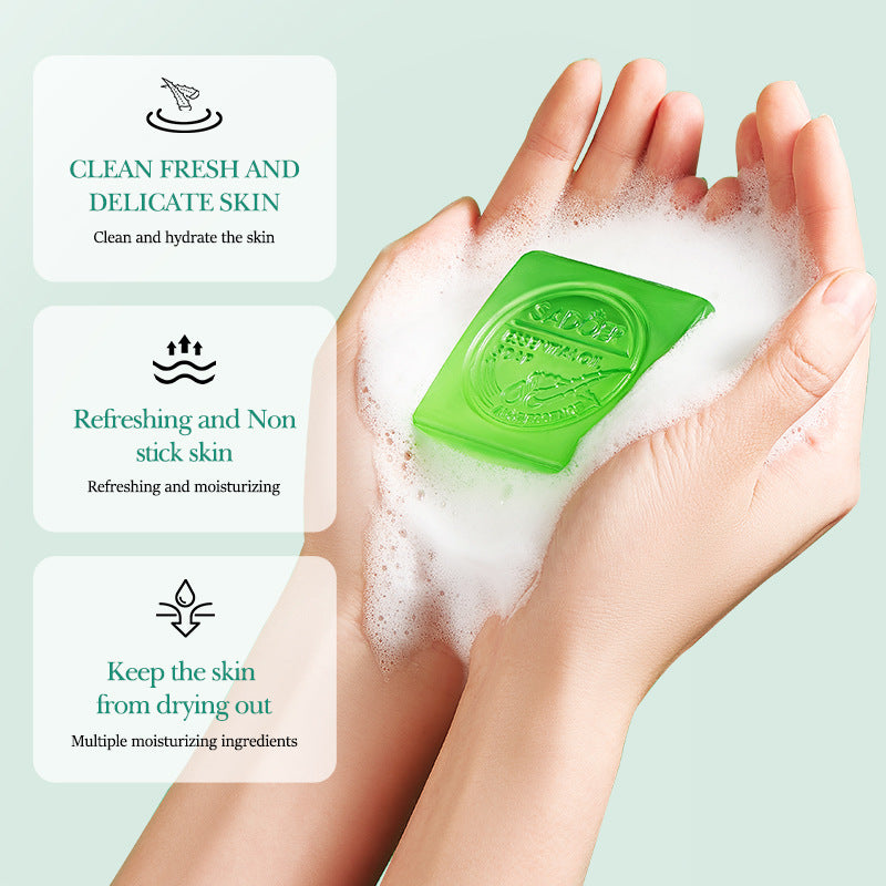 Aloe Facial Soap Hydrating Face Wash Foam Moisturizing Facial Cleanser Oil Control Body Bathing Han 4