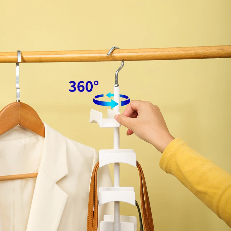 360 Degree Arched Hanger Hook, Durable Bag Rack Holder for Home Storage, Closet, Hats, Silk Scarves, Shawls, Purses