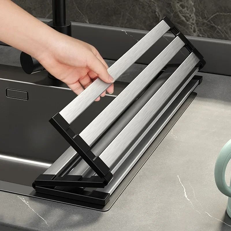 Stainless Steel Adjustable Kitchen Sink Drain Rack