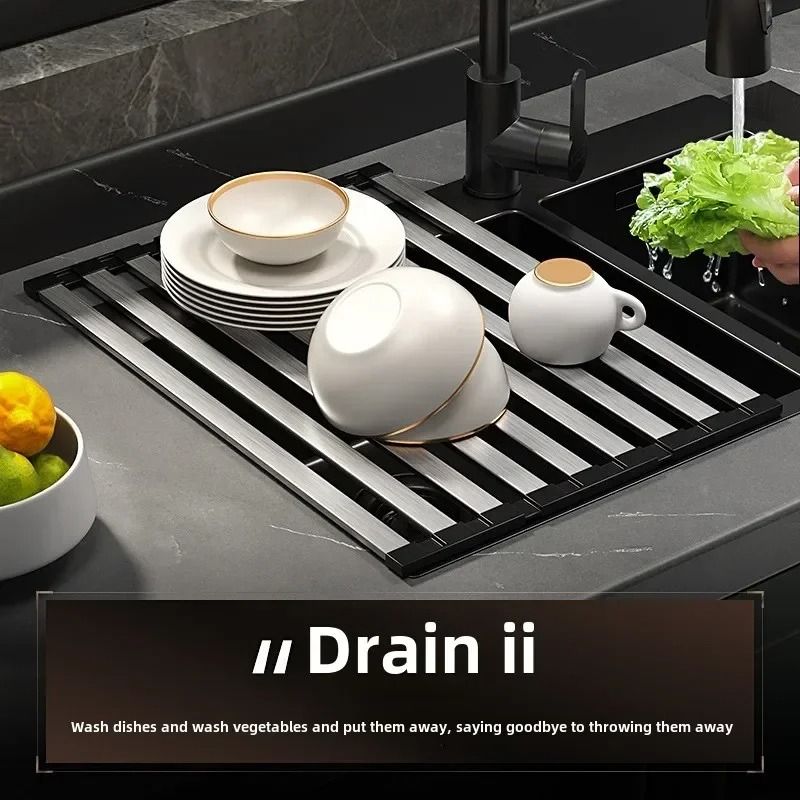 Stainless Steel Adjustable Kitchen Sink Drain Rack 2