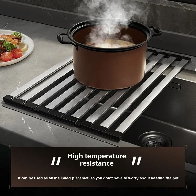 Stainless Steel Adjustable Kitchen Sink Drain Rack 3