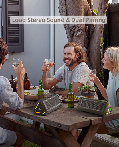 Output Power Bluetooth 53 Outdoor Speaker IPX7 Waterproof Stereo Sound RGB Light Micro SD Card 3