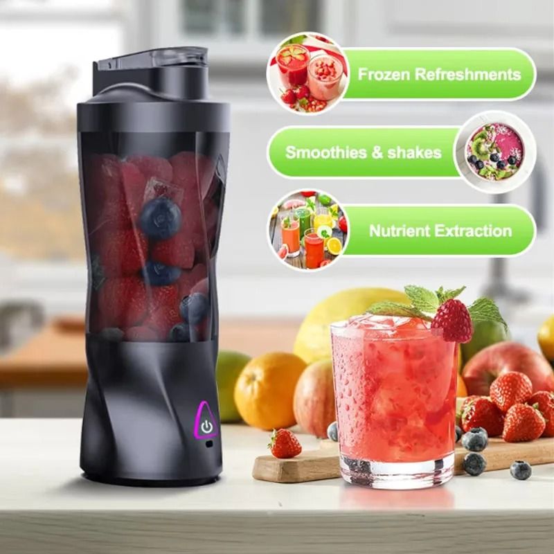 Portable Electric Wireless Juicer with USB Charging and Large Capacity