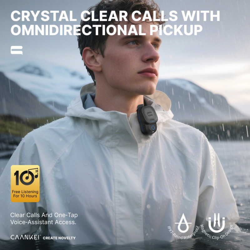Mini Wearable IPX7 Waterproof Speakers, Portable Wireless Bluetooth Speaker, Clip-on Outdoor Sound Box
