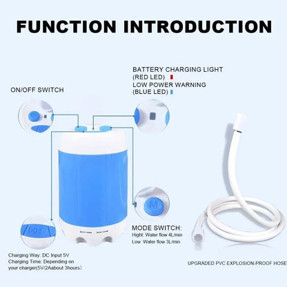 Portable USB Rechargeable Shower Head And Multi Purpose Watering System 3