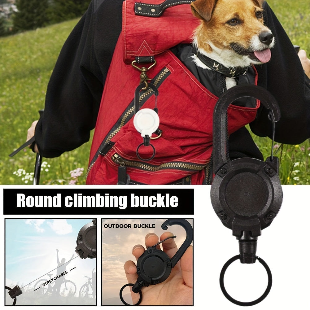 Retractable Heavy Duty Pull Reel Carabiner AntiTheft Key Chains With Strong Steel Wire Rope Buckle  2