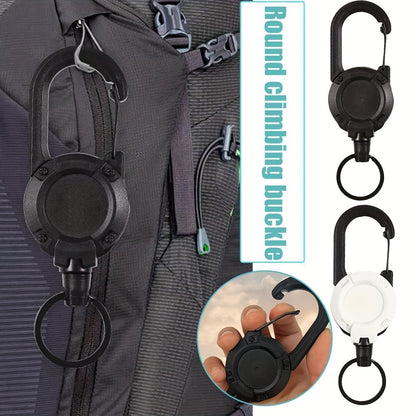 Retractable Heavy Duty Pull Reel Carabiner AntiTheft Key Chains With Strong Steel Wire Rope Buckle  3