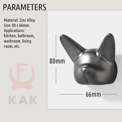 KAK Bulldog Design Wall Hanging Hooks, Heavy-Duty Zinc Alloy Coat Hook, Bag & Hat Rack for Home, Office Decor