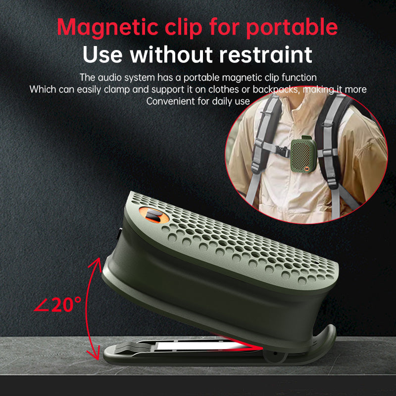 Monster M3 Clip-On Mini BT V5.4 Wireless Bluetooth Speaker, Portable Outdoor Sport Speaker, Wearable Bass Mic